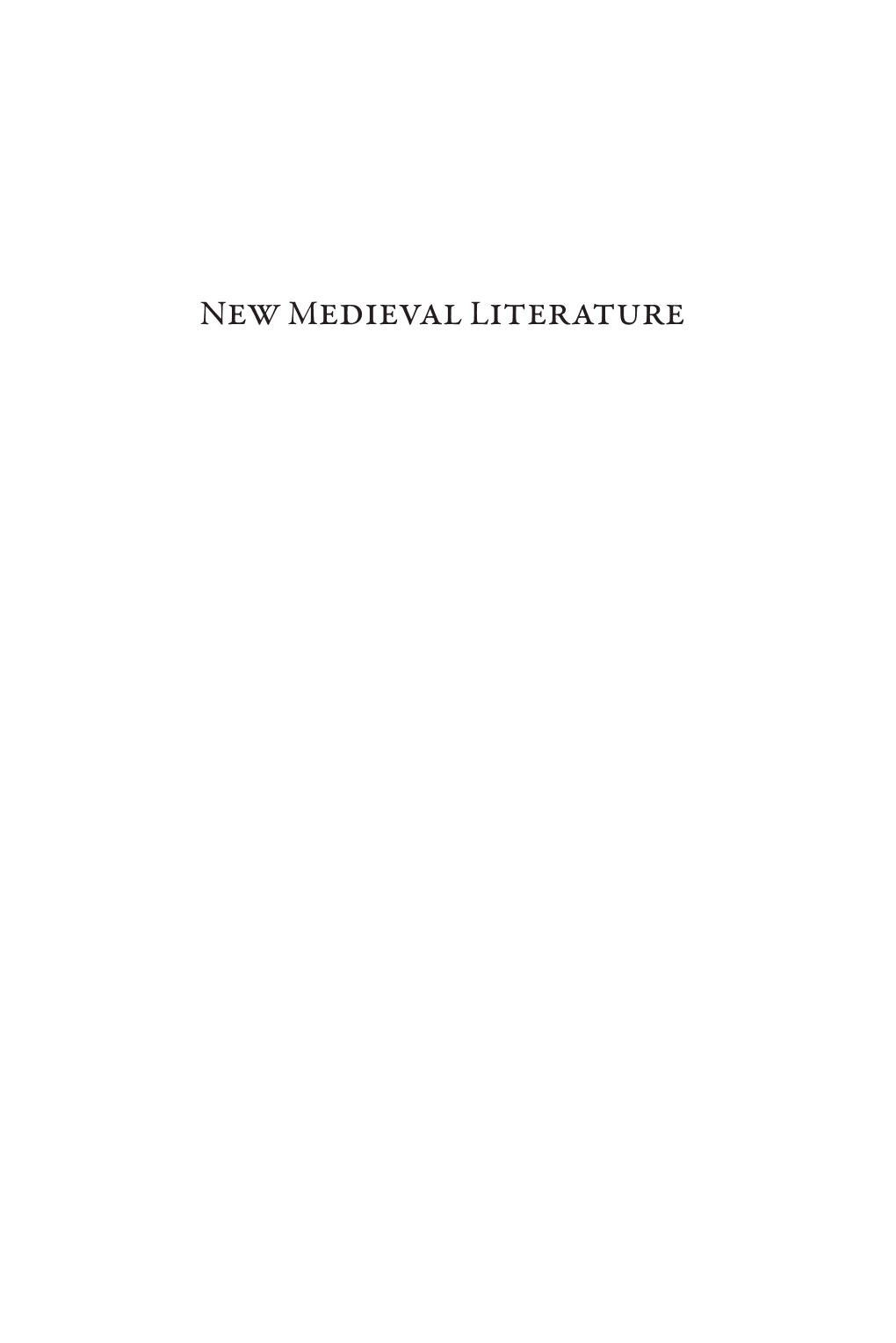 Newmedievalliterature