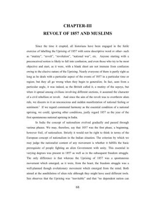 Chapter-Iii Revolt of 1857 and Muslims