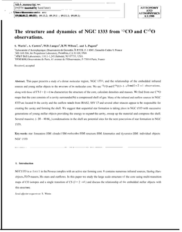 The Structure Observations. and Dynamics of NGC 1333 from L