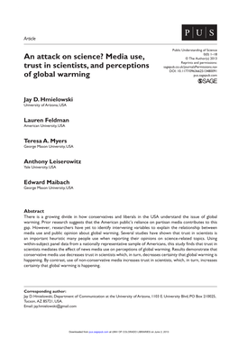 Public Understanding of Sciencehmielowski Et Al