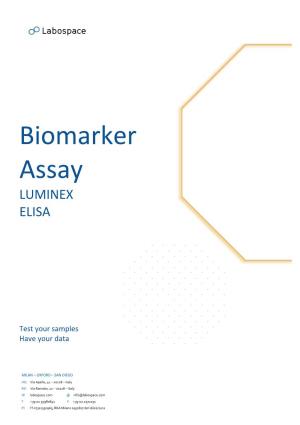 Biomarker Assay LUMINEX ELISA
