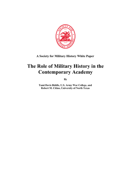 The Role of Military History in the Contemporary Academy