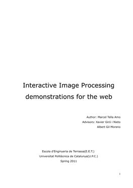 Interactive Image Processing Demonstrations for the Web