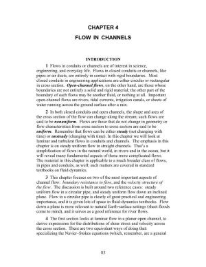 Chapter 4 Flow in Channels