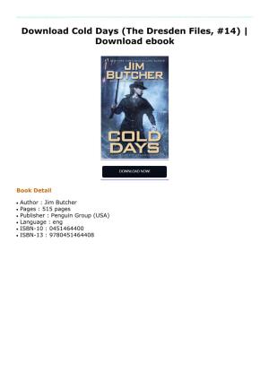 Download Cold Days (The Dresden Files, #14)