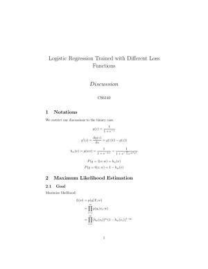 Logistic Regression Trained with Different Loss Functions Discussion