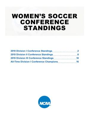 Women's Soccer Conference Standings