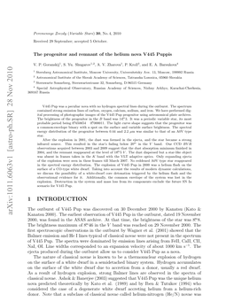 Arxiv:1011.6063V1 [Astro-Ph.SR] 28 Nov 2010 617Russia 369167 00 a on Nteaa Rhv.A Httm,Tebihns O Brightness the Time, That K at by Archive