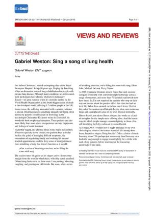 Gabriel Weston: Sing a Song of Lung Health