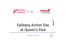 Epilepsy Action Day at Queen's Park