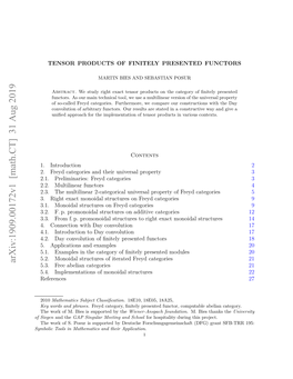 Tensor Products of Finitely Presented Functors 3