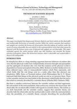 Villanova Journal of Science, Technology and Management Vol