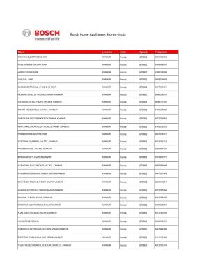 Bosch Small Appliance Dealer List.Xlsx