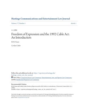 Freedom of Expression and the 1992 Cable Act: an Introduction Eli M