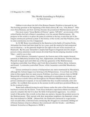 The World According to Polybius by Mark Herman
