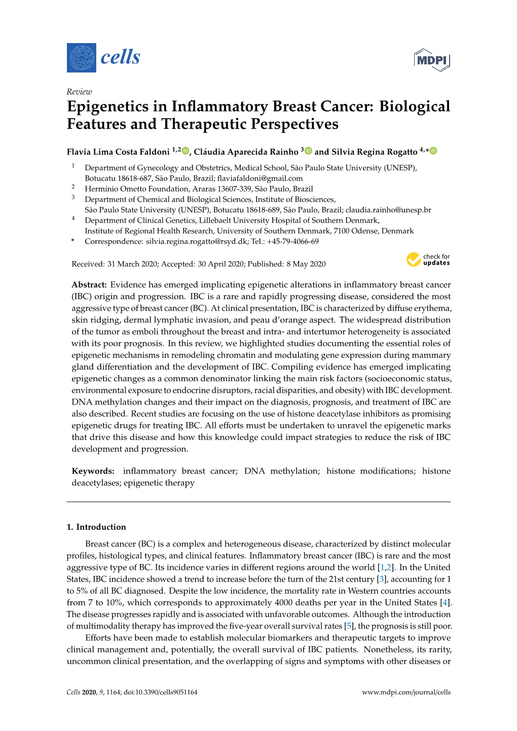 Epigenetics in Inflammatory Breast Cancer: Biological Features And