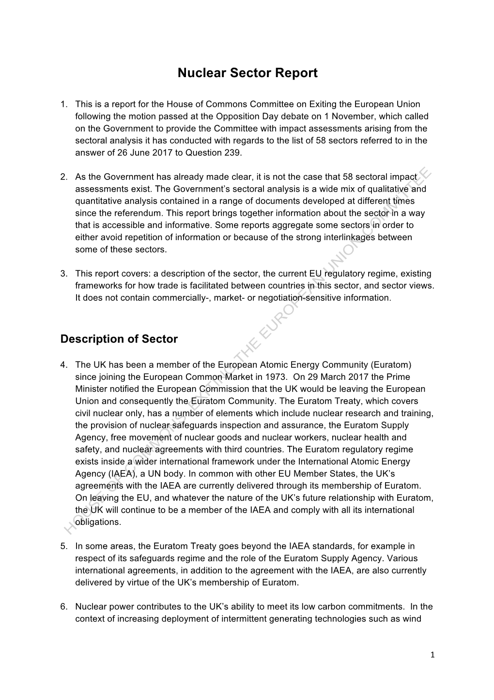 Nuclear Sector Report