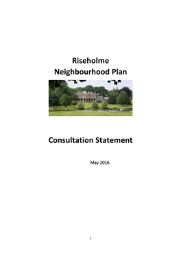 Riseholme Neighbourhood Plan Consultation Statement