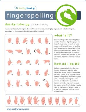 Fingerspelling Dac·Ty·Lol·O·Gy [Dak-Tuh-Lol-Uh-Jee] Noun, Plural Dac·Ty·Lol·O·Gies