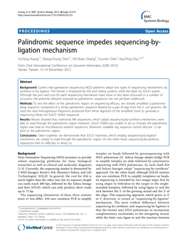 Palindromic Sequence Impedes Sequencing-By- Ligation Mechanism