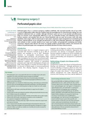Emergency Surgery 2 Perforated Peptic Ulcer