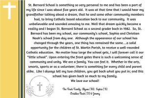 St. Bernard School Is Something So Very Personal to Me and Has Been a Part of My Life Since I Was About Five Years Old