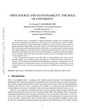 Open Source and Sustainability