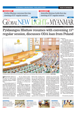 Pyidaungsu Hluttaw Resumes with Convening 15Th Regular Session, Discusses ODA Loan from Poland
