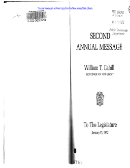 Second Annual Message to the Legislature 1972