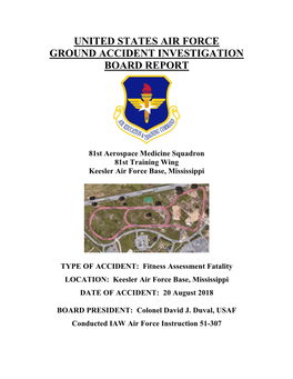 United States Air Force Ground Accident Investigation Board Report