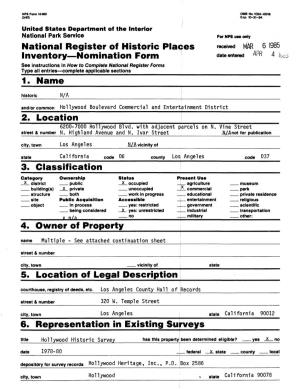 National Register of Historic Places Inventory—Nomination Form 1. Name 2. Location___4. Owner Off