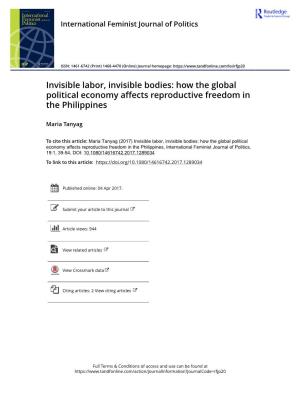 How the Global Political Economy Affects Reproductive Freedom in the Philippines