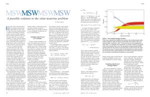 MSW-A Possible Solution to the Solar