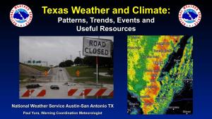 Texas Weather and Climate: Patterns, Trends, Events and Useful Resources