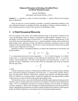 Balanced Dynamics in Rotating, Stratified Flows