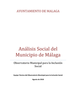 Análisis Social Del Municipio De Málaga