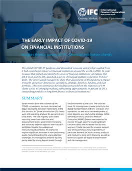 The Early Impact of Covid-19 on Financial Institutions