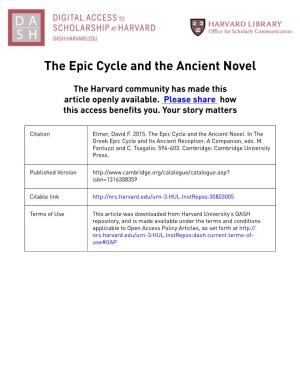 The Epic Cycle and the Ancient Novel