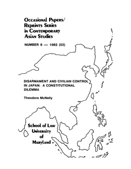 Disarmament and Civilian Control in Japan: a Constitutional Dilemma