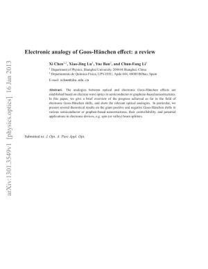 Electronic Analogy of Goos-H\"{A} Nchen Effect: a Review