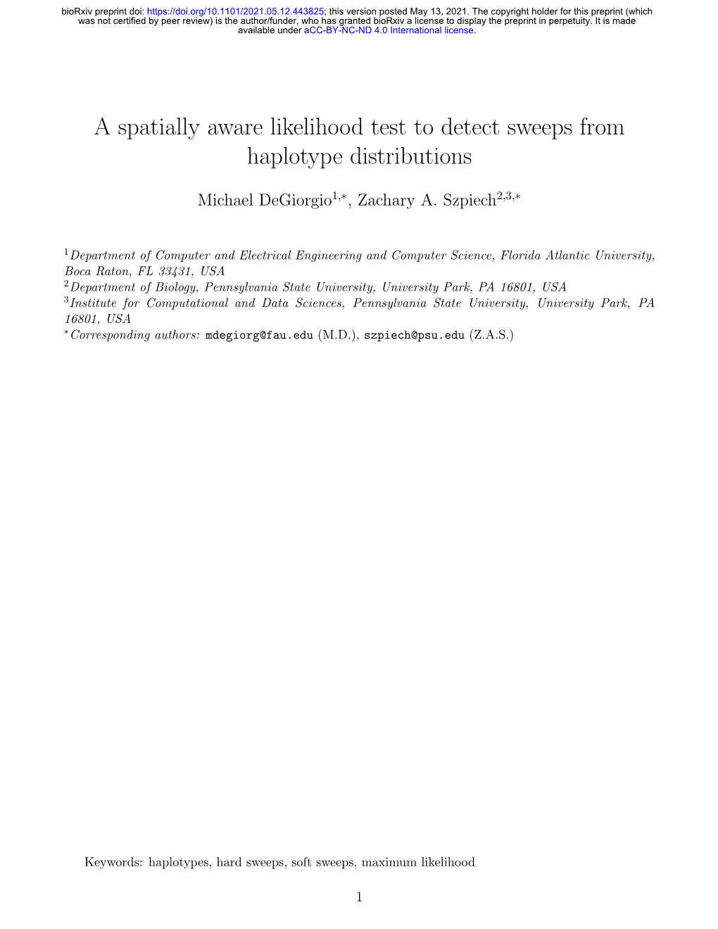 A Spatially Aware Likelihood Test to Detect Sweeps from Haplotype Distributions