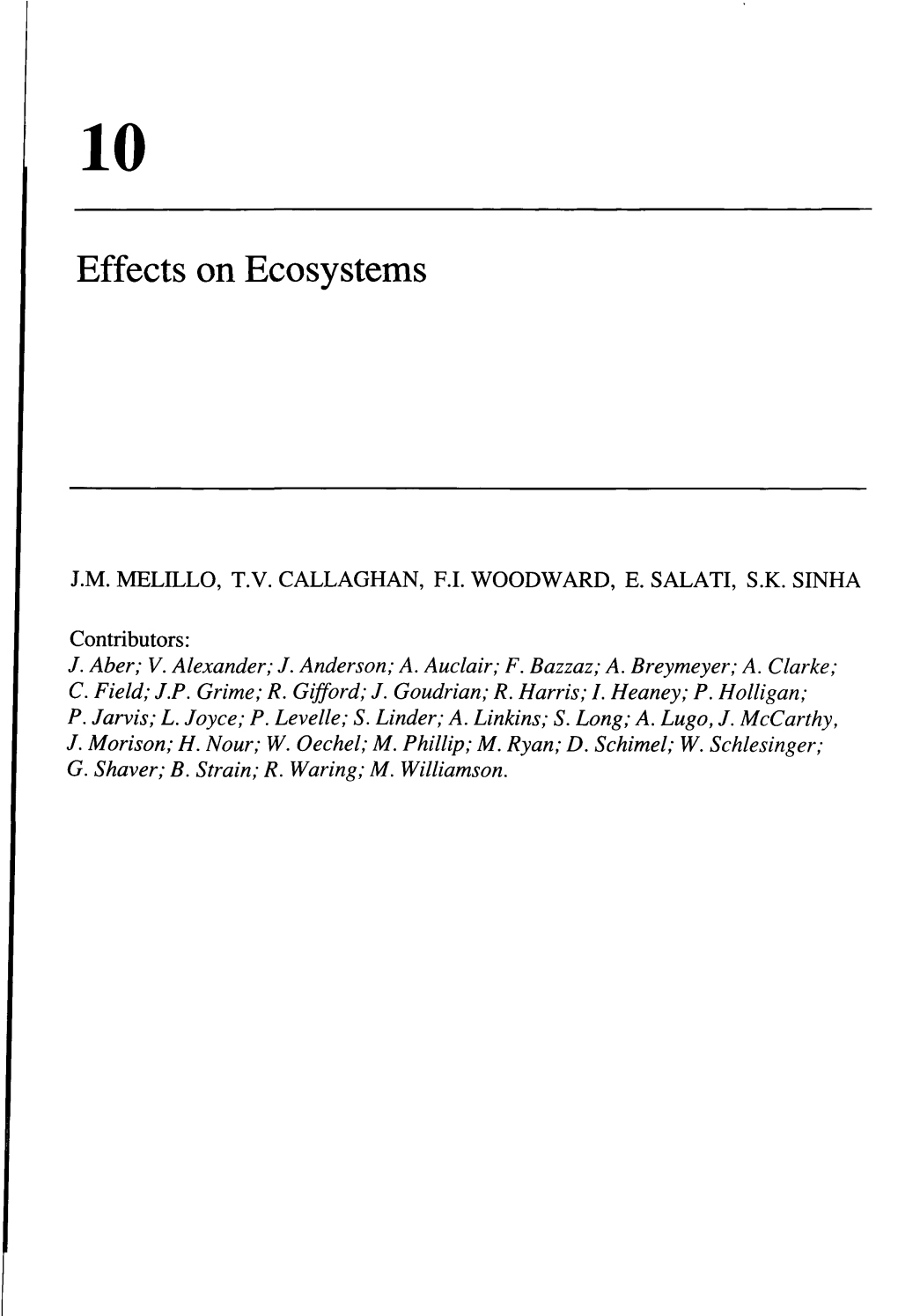 Effects on Ecosystems