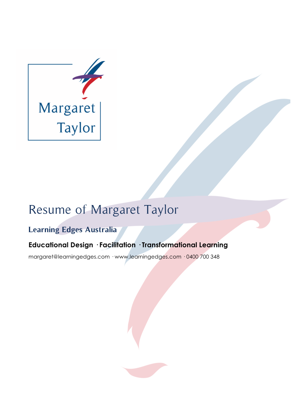 Resume of Margaret Taylor
