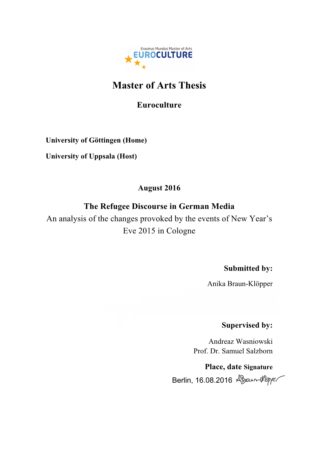Master of Arts Thesis