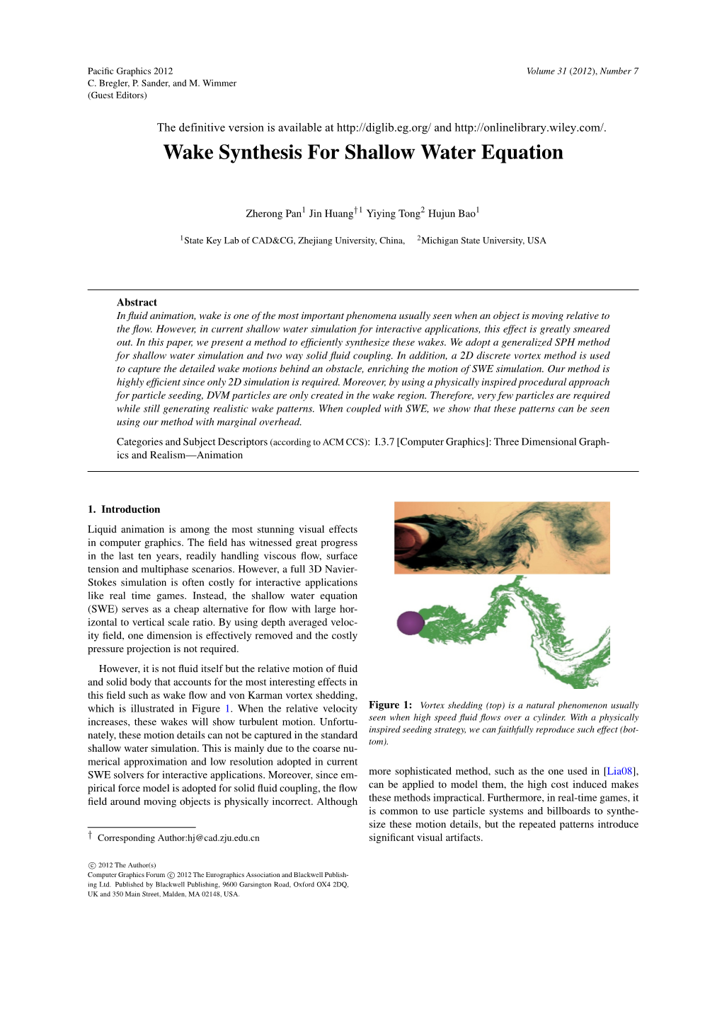 Wake Synthesis for Shallow Water Equation