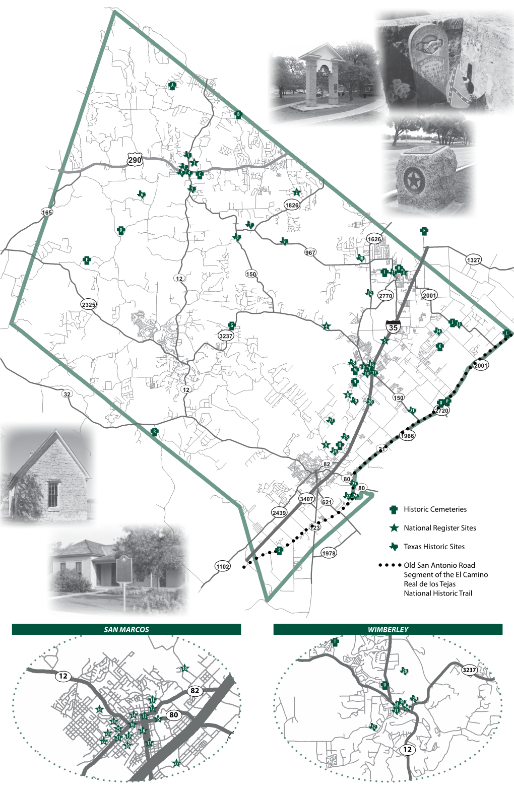 35 290 183 SAN MARCOS WIMBERLEY Historic Cemeteries National Register Sites Texas Historic Sites Old San Antonio Road Segment Of