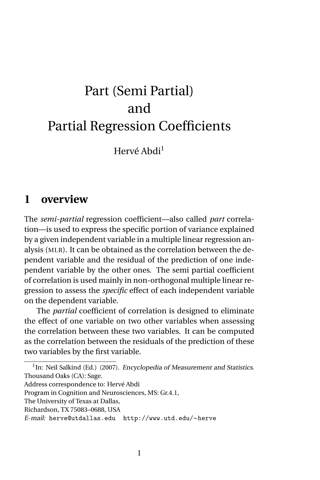 And Partial Regression Coefficients