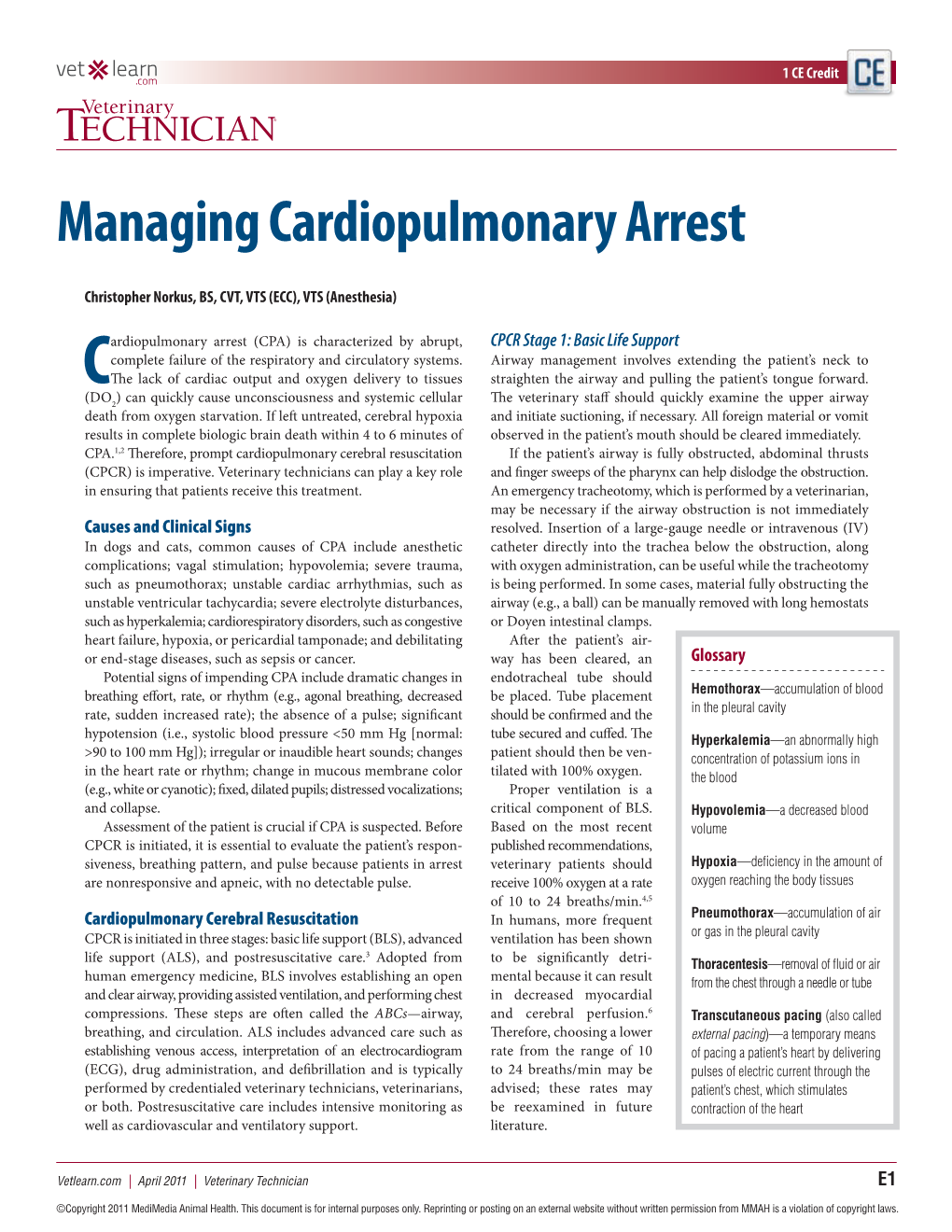 Managing Cardiopulmonary Arrest