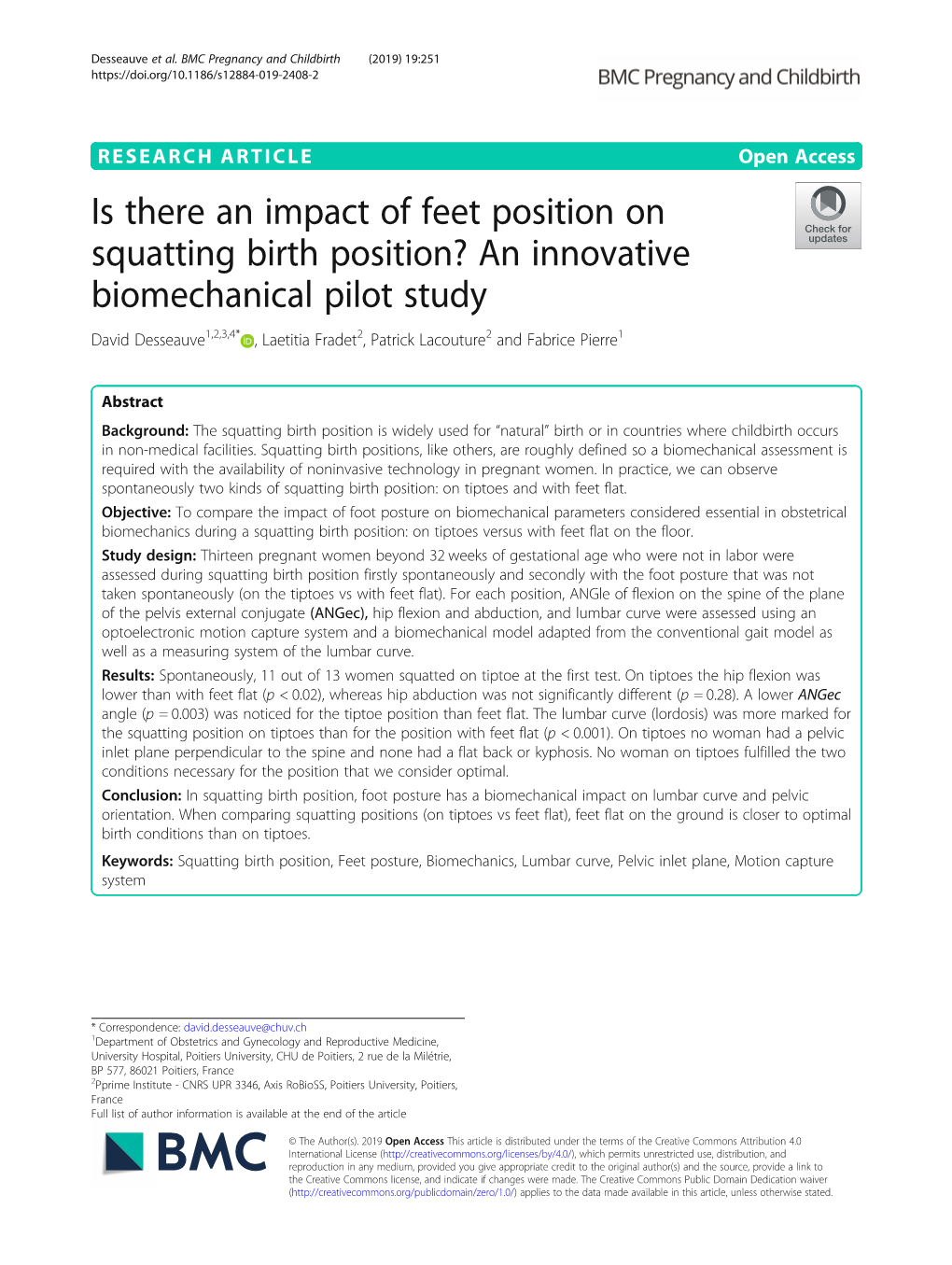 Is There an Impact of Feet Position on Squatting Birth Position?