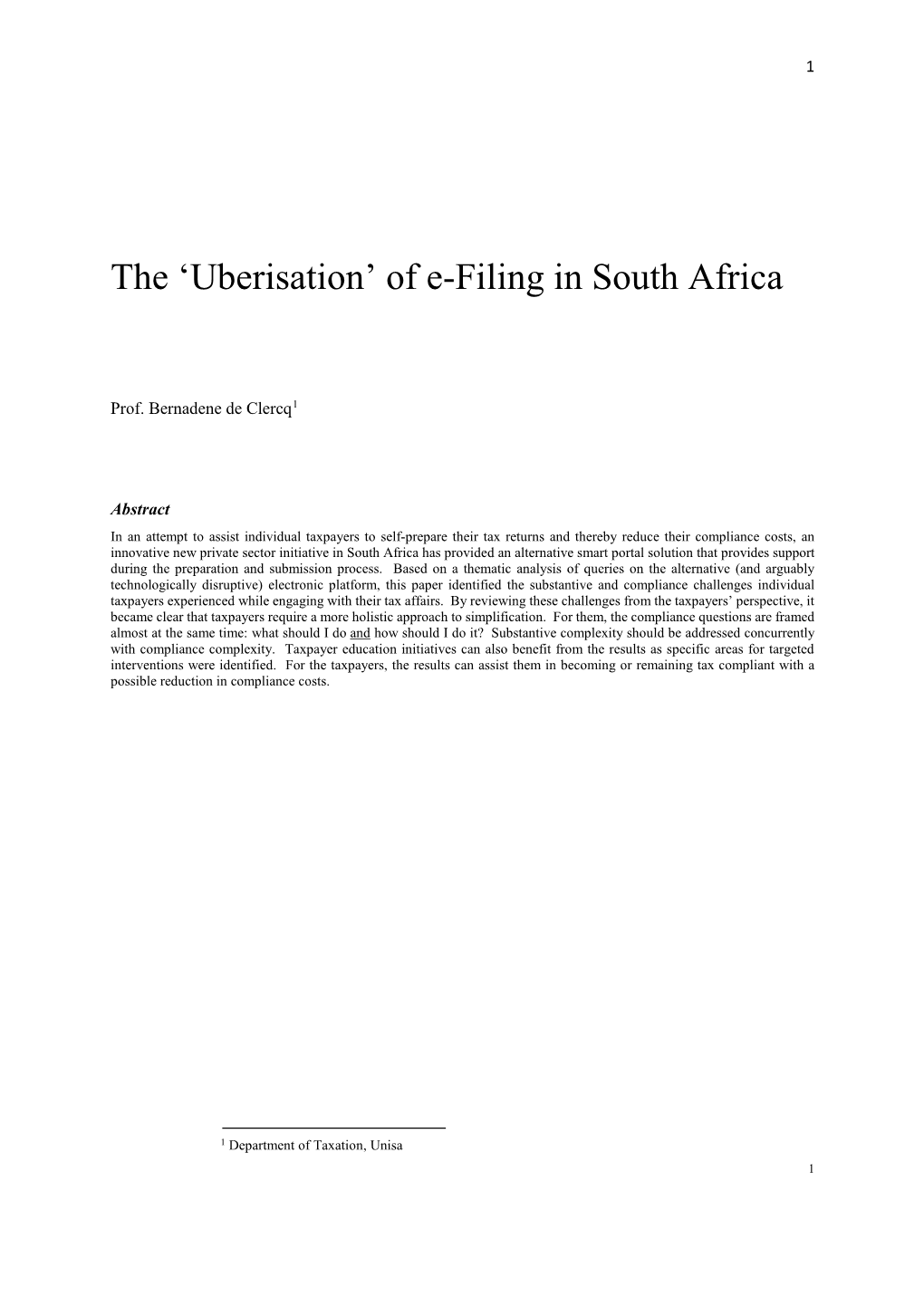 The 'Uberisation' of E-Filing in South Africa